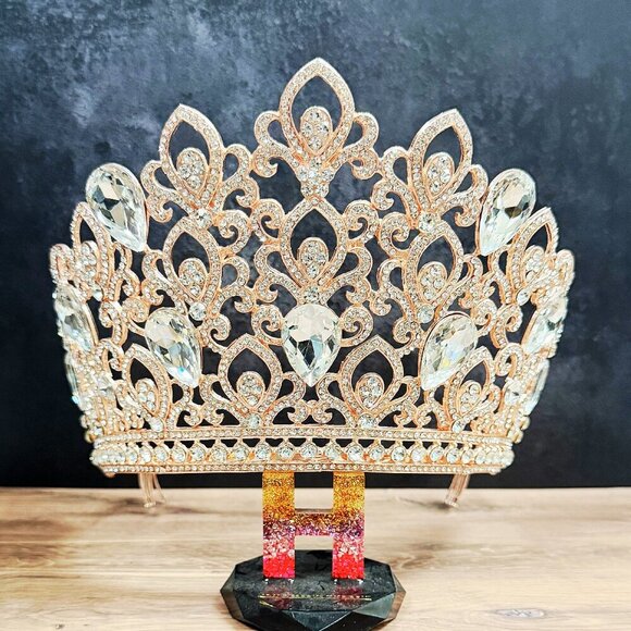 Handmade Accessories - Rose Gold Comb Crown, Bridal Crown, Wedding Hair Jewelry, Homecoming Prom Crown